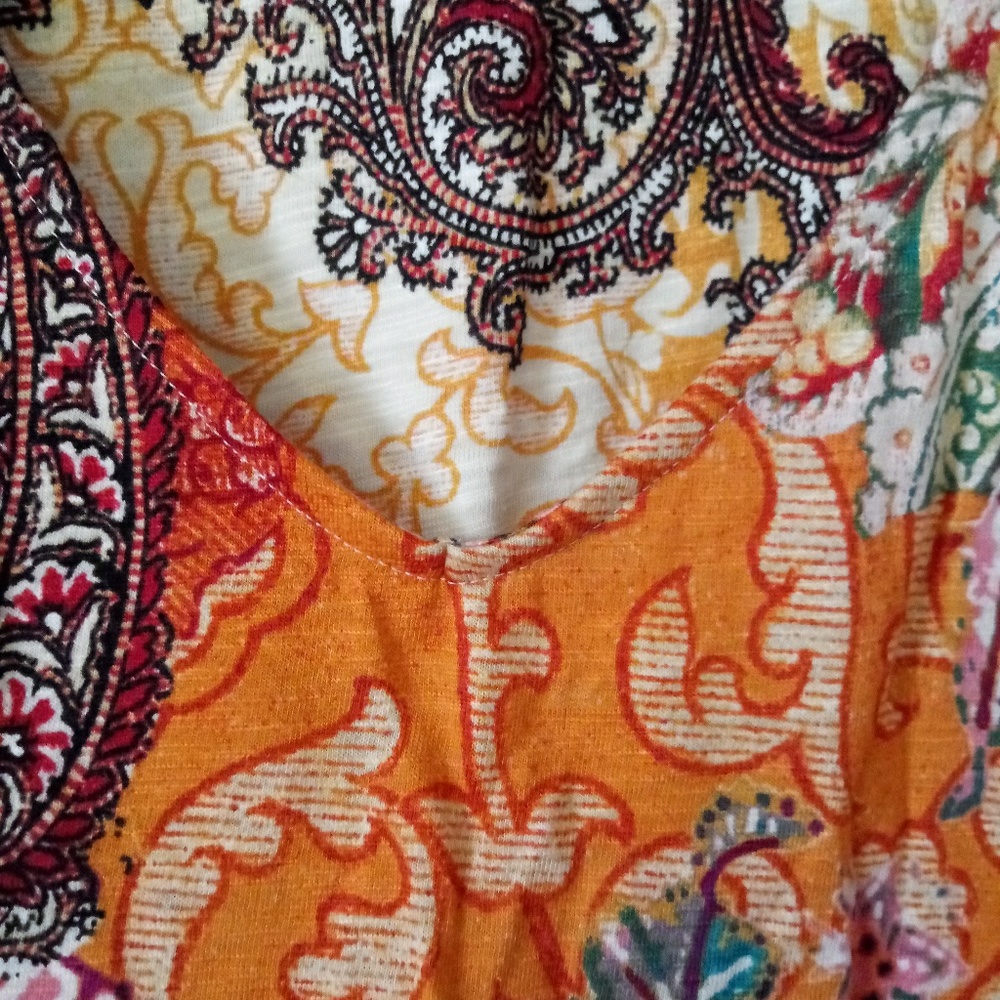Chico's 3/4 sleeve autumn paisley top
